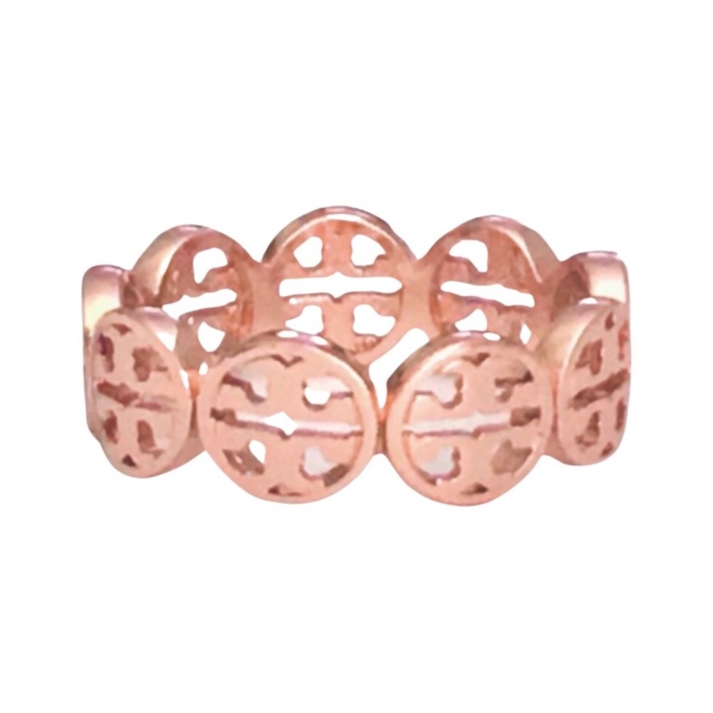 TORY BURCH • Rose Gold Frozen Logo Ring